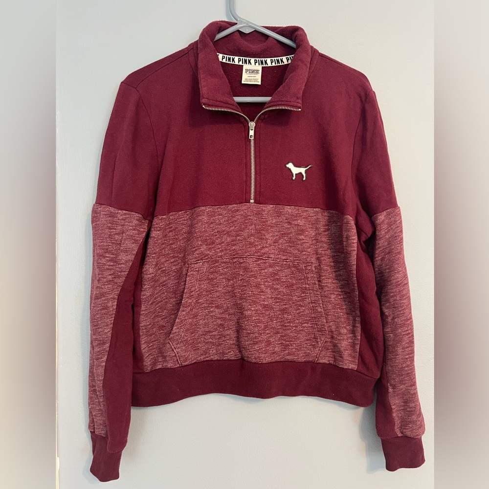 PINK Maroon Quarter-Zip